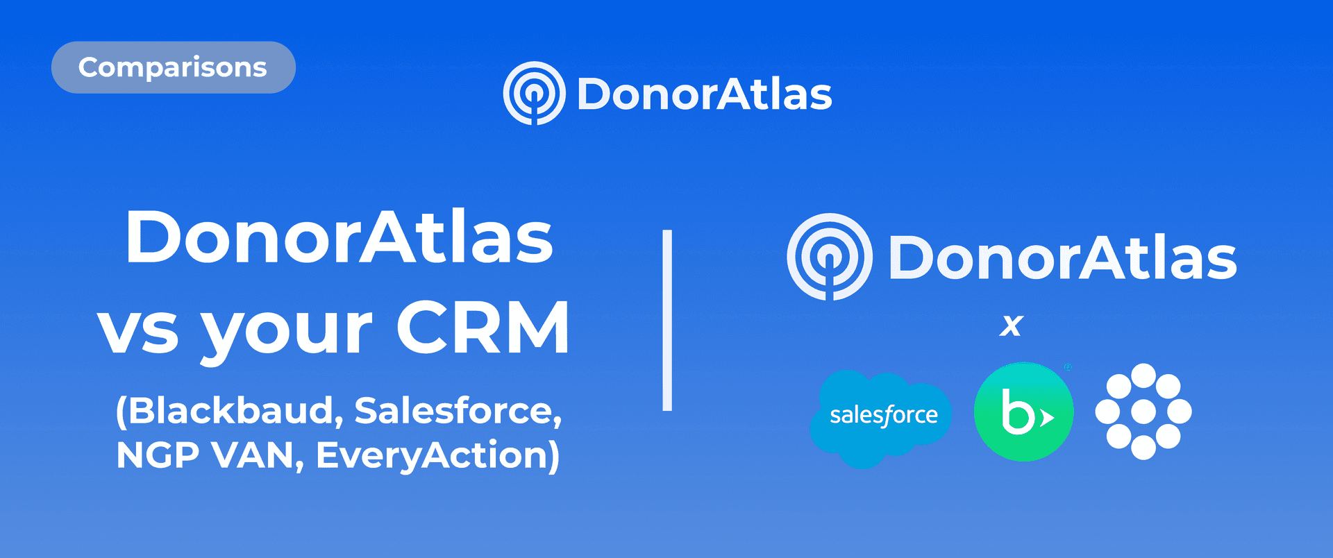 DonorAtlas vs Your CRM (Blackbaud, Salesforce, NGP VAN, EveryAction)