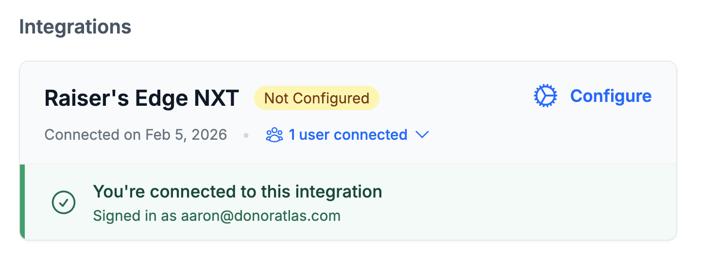 RE Configuration page access from profile