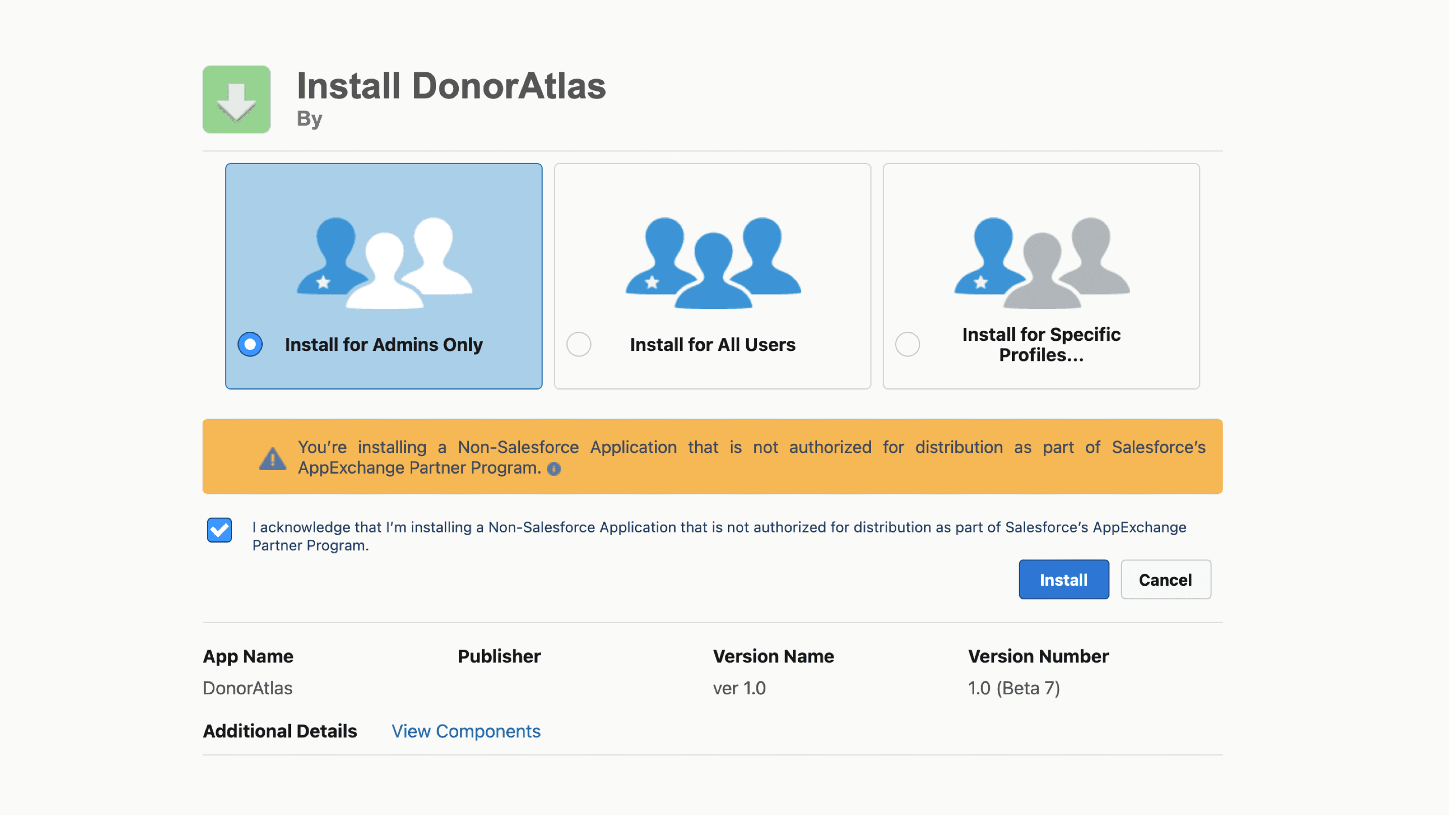 Install the DonorAtlas Salesforce integration